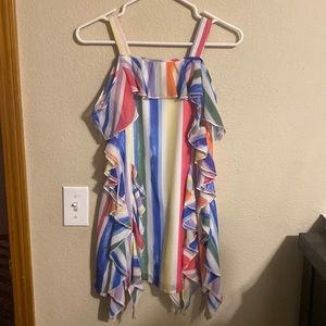 Hannah Banana striped ruffle dress size 8